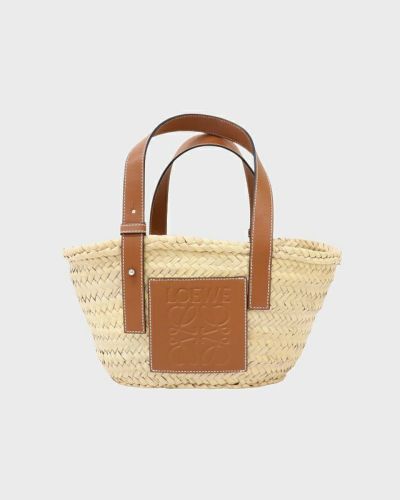 バスケットバッグ（ヤシの葉&カーフ） ベージュ - LOEWE
