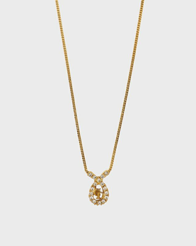 【Dior】 CDラインストーンネックレス Dior CDロゴ ラインストーン ネックレス