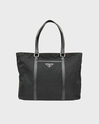 PRADA バック　ヴィンテージ Prada Black Nylon Logo Plaque Bowling Bag – Angeles Vintage