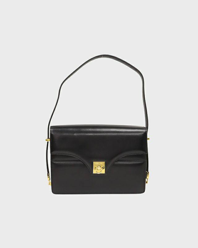 セリーヌ　celine ガンチーニ　金具　レザー　エナメル　黒　ブラック　ポーチ 楽天市場】☆SS7363 CELINE セリーヌ ガンチーニ金具 Wフラップ