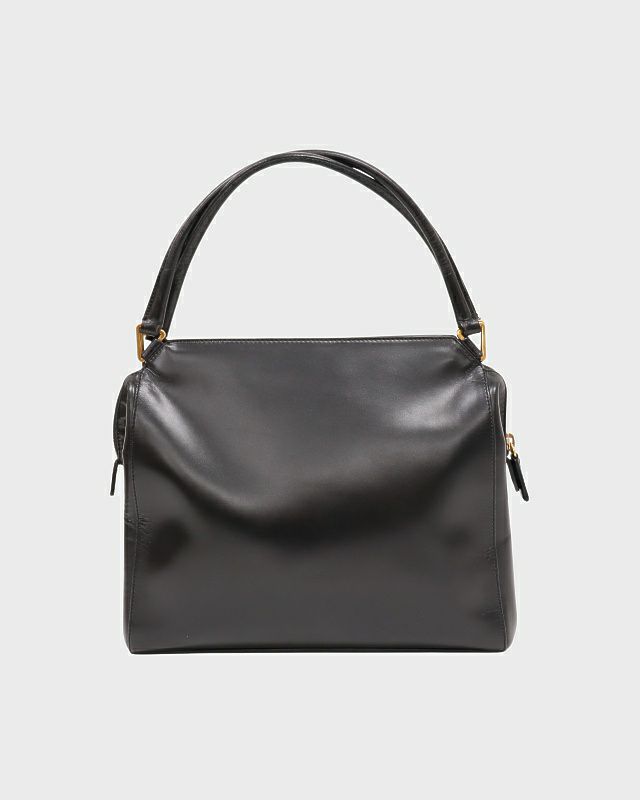 PRADA ロゴ刻印レザーハンドバッグ | Hedy