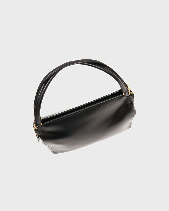 PRADA ロゴ刻印レザーハンドバッグ | Hedy