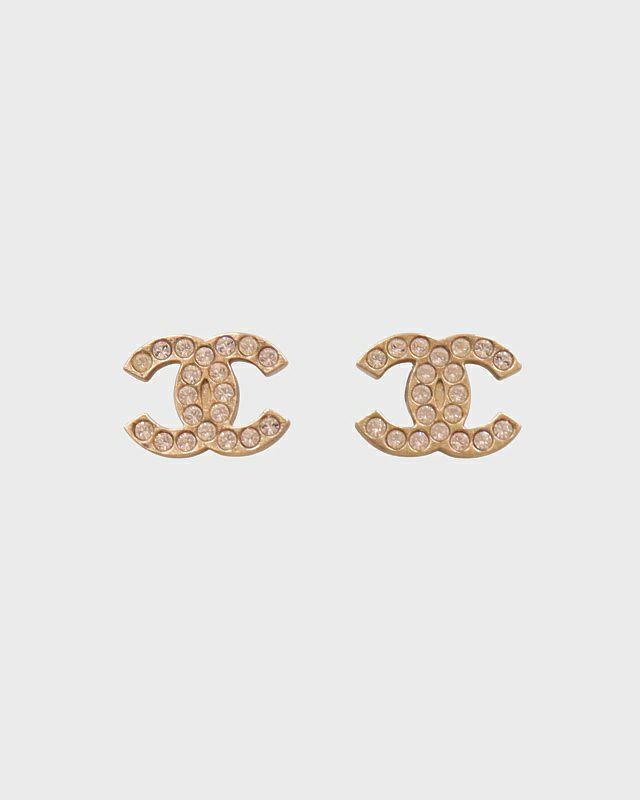 美品♡CHANEL チェーンモチーフ✖︎ストーンピアス CHANEL COCOラインストーンピアス | Hedy