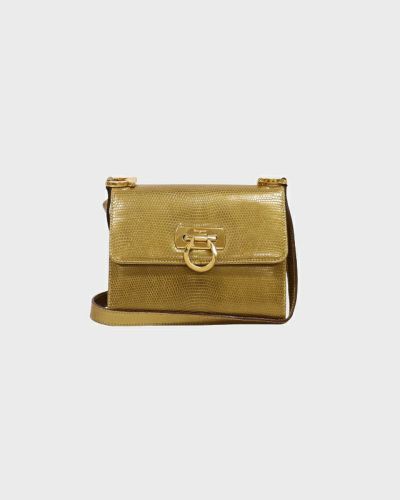 Ferragamo ガンチーニ金具リザードショルダーバッグ | Hedy