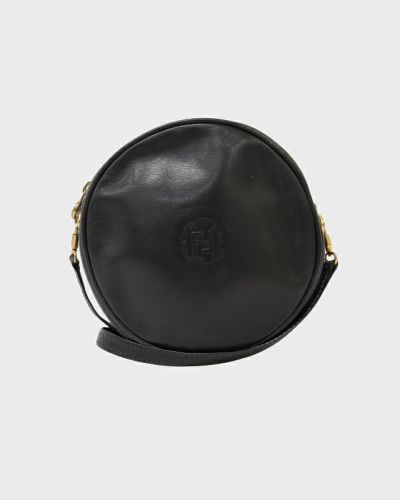 【LOEWE】ショルダーバッグ　ロゴ刻印　ブラック　保存袋　ポーチ　レザー LOEWE】ショルダーバッグ ロゴ刻印 ブラック 保存袋 ポーチ