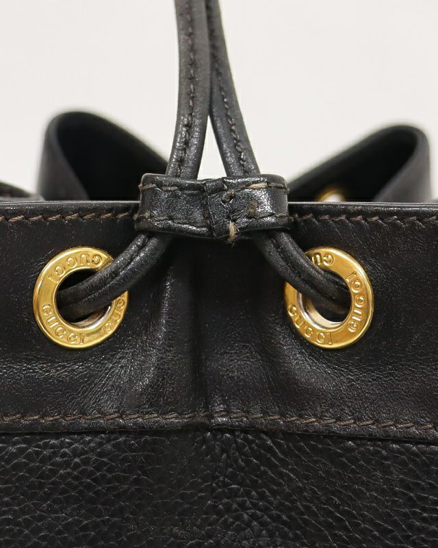 グッチ　GUCCI 巾着　ショルダーバッグ　レザー　ブラック　黒　ゴールド 楽天市場】【バッグ】GUCCI グッチ オールドグッチ ショルダー