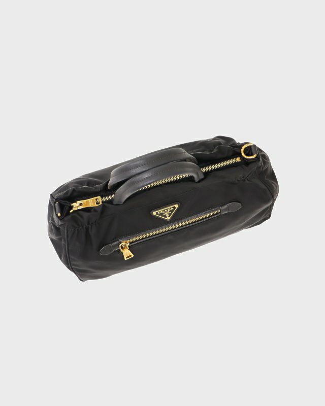 PRADA プラダ 2way ボストンバッグ 旅行用 三角ロゴ ナイロン レザー 極美品 PRADA ボストンバッグ 三角ロゴ ナイロン レザー ギャラ