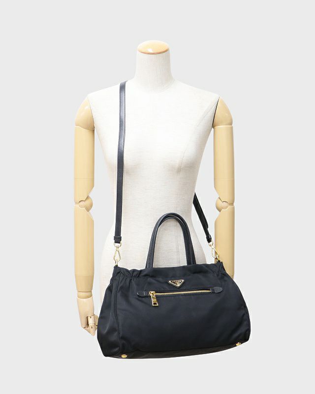 ♦︎PRADA ナイロン×レザー 2wayBag♦︎ PRADA 三角ロゴ金具ナイロンレザー2Wayバッグ | Hedy