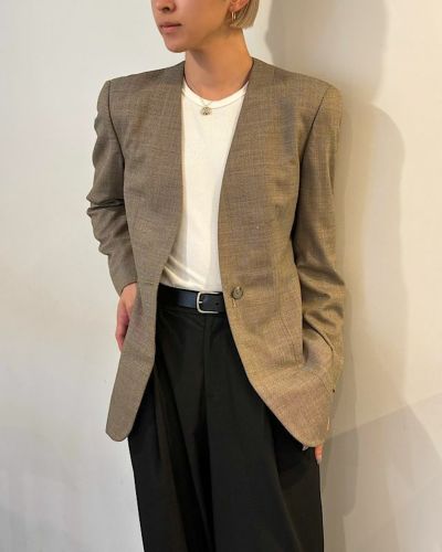 EMPORIO ARMANIノーカラージャケット | Hedy