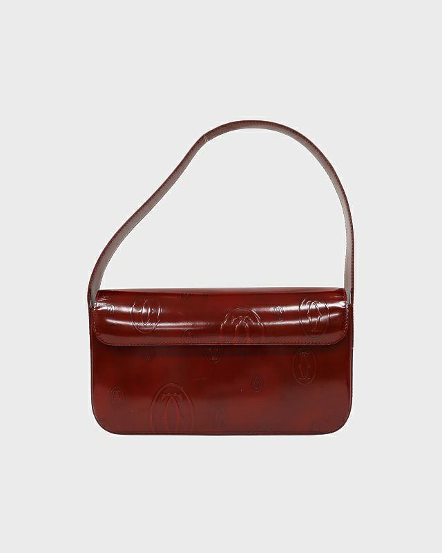 Cartier ハッピーバースデー　ボルドー エナメルレザー ハンドバック カルティエ/ハンドバッグ/ハッピーバースデー/ボルドー/エナメル
