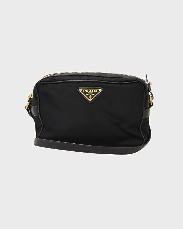 PRADA　ショルダーバッグ　ナイロン　ロゴ PRADA プラダ トライアングルロゴ ナイロン レザー ホーボー