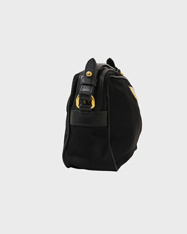 コータ ショルダーバッグ 三角ロゴ ナイロン A4 PRADA ショルダーバッグ 三角ロゴ ナイロン テスート レザー 黒