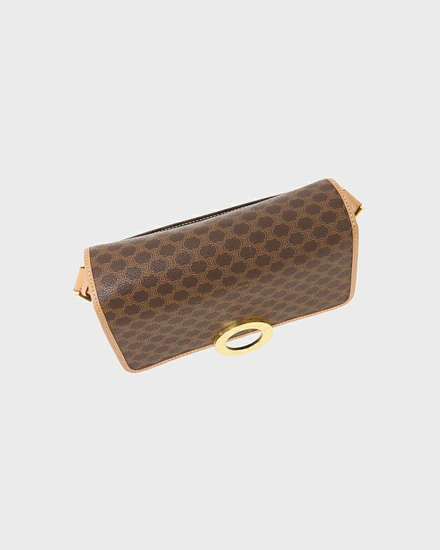 CELINE セリーヌ　ショルダーバッグ　マカダム柄　サークルロゴ　ロゴ金具 CELINE マカダム柄サークルロゴ金具ショルダーバッグ | Hedy
