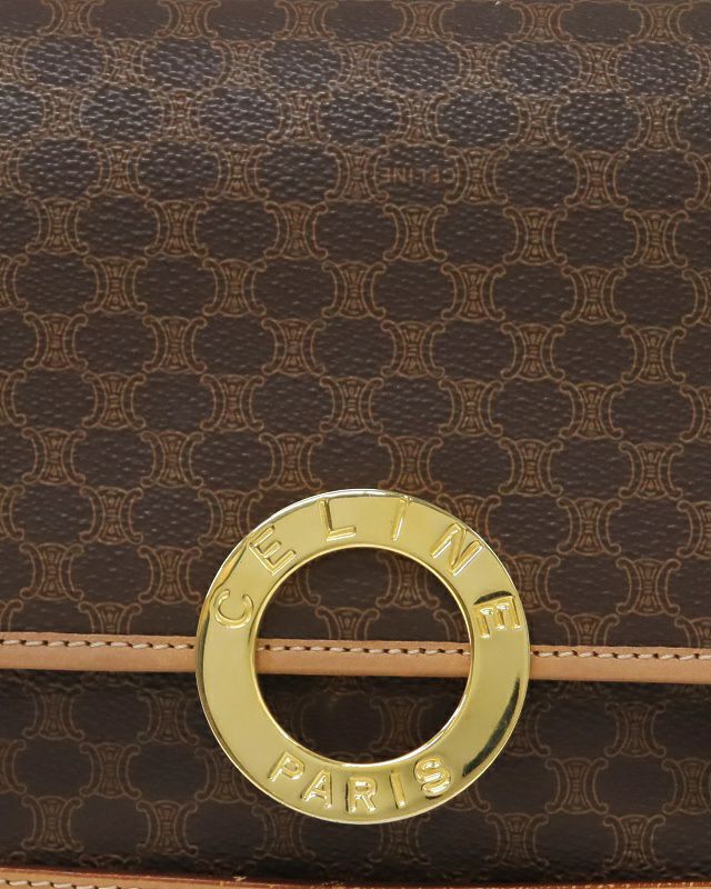 CELINE セリーヌ　ショルダーバッグ　マカダム柄　サークルロゴ　ロゴ金具 CELINE マカダム柄サークルロゴ金具ショルダーバッグ | Hedy