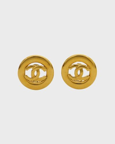 ♣CHANEL ヴィンテージ　イヤリング　CC＆ボーン　 ラウンド型　　白黒 CHANEL（シャネル）イヤリング | 【公式】ヴィンテージショップHedy