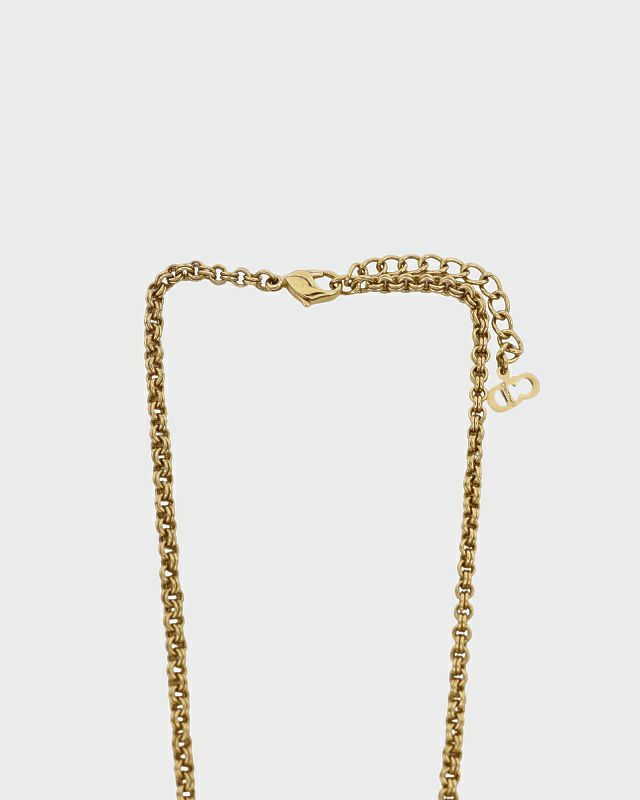 極美品✨ディオール ネックレス 2連チェーン ビーズ ラインストーン DIOR CDラインストーンチェーンネックレス | Hedy