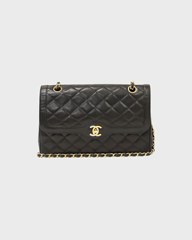 CHANEL パリ限定マトラッセWフラップターンロックチェーン