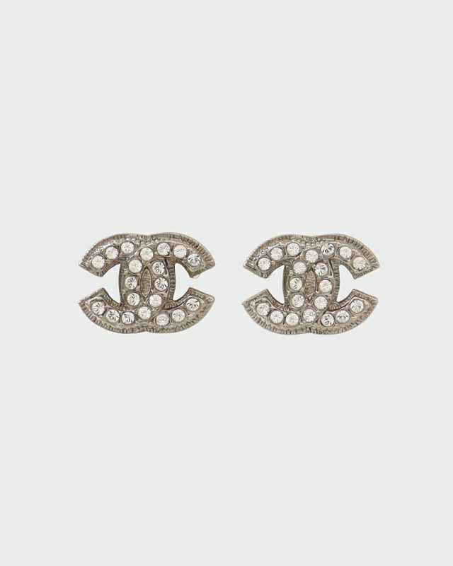 CHANEL COCOMARK ラインストーン CHANEL(シャネル) Rhinestone Coco Mark Pierced Earrings