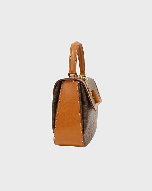 【CELINE】ハンドバッグ　マカダム柄　ブラウン　PVC ターンロック 楽天市場】CELINE(セリーヌ) マカダム ハンドバッグ ターン
