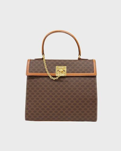 CELINE マカダム柄ガンチーニ金具ハンドバッグ | Hedy