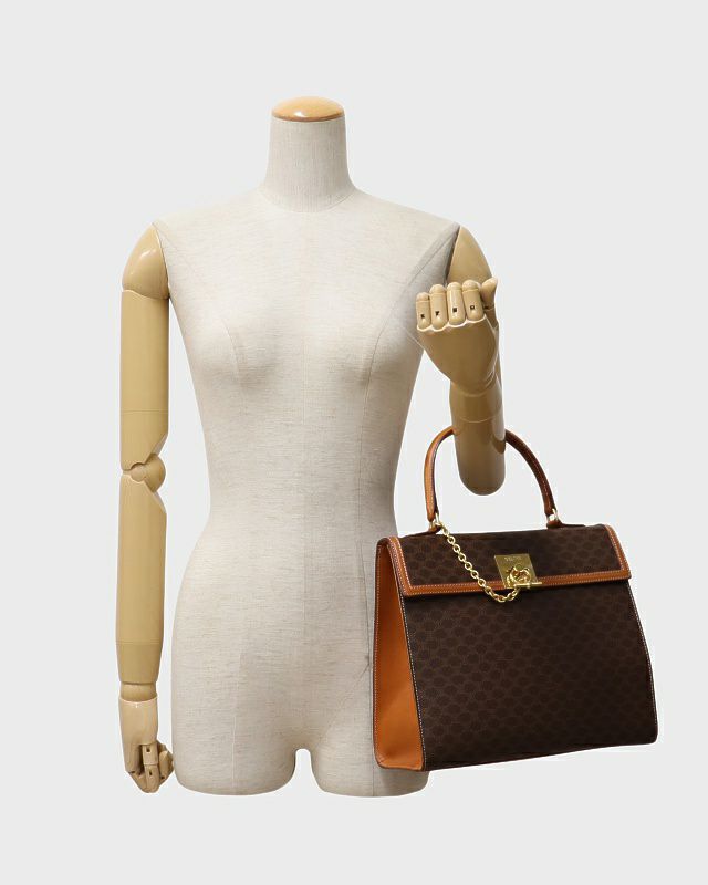 セリーヌ ハンドバッグ マカダム ロゴ金具 ガンチーニ トップハンドル CELINE ガンチーニ ハンドバッグ トップハンドル マカダム