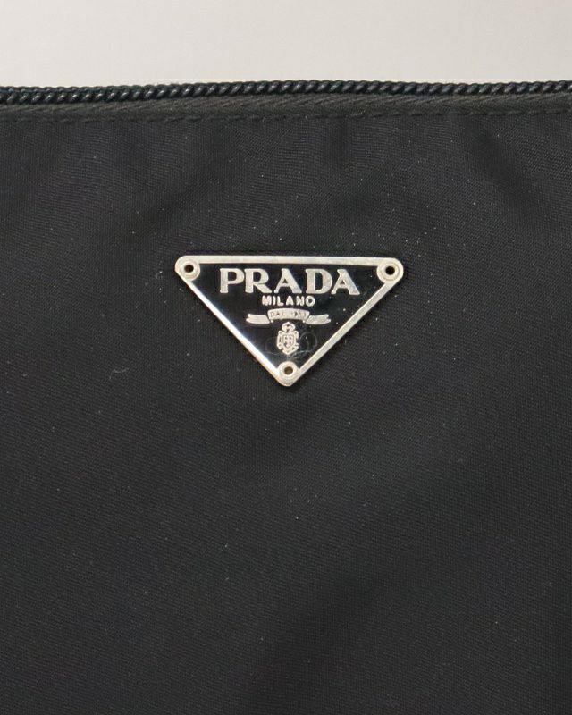 PRADA TESSUTO LLO 三角ロゴ 金ハンドル メルちゃん専用 PRADA - 良品 PRADA プラダ 三角ロゴ プレート メタル ハンドル