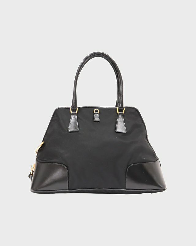 PRADA 三角ロゴ金具ナイロンレザーハンドバッグ | Hedy