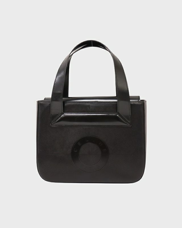黒のレザーハンドバッグ celine CELINE サークルロゴレザーハンドバッグ | Hedy