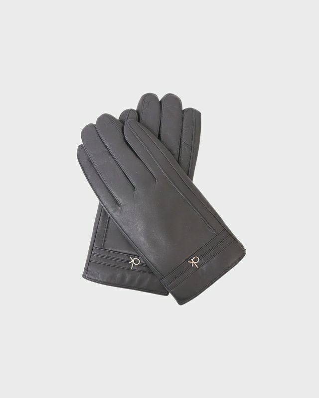 Max Mara ブラックレザー ロンググローブ Max Mara ブラックレザー ロンググローブ Max Mara ブラックレザー