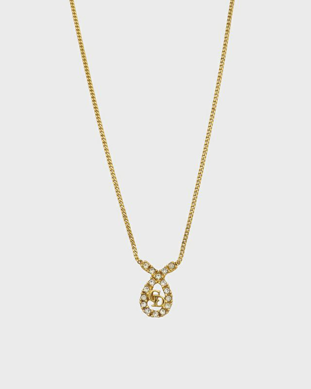 DIOR CDラインストーンドロップネックレス | Hedy