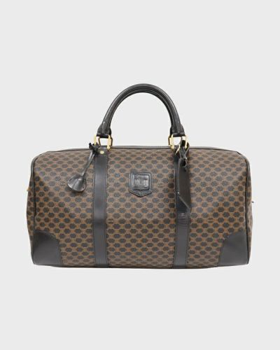 使用感少なめ CELINE ボストンバッグ 黒 マカダム柄 レディース] ヴィンテージ セリーヌ マカダム柄 ボストンバッグ