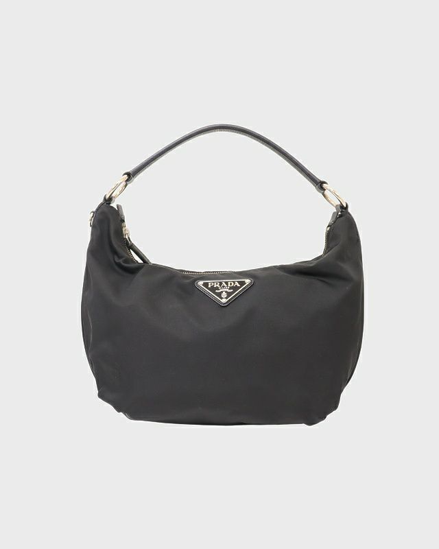 PRADA ショルダーバック レザー ナイロン 金 3角ロゴ PRADA 三角ロゴ金具ナイロンレザーワンショルダーバッグ | Hedy