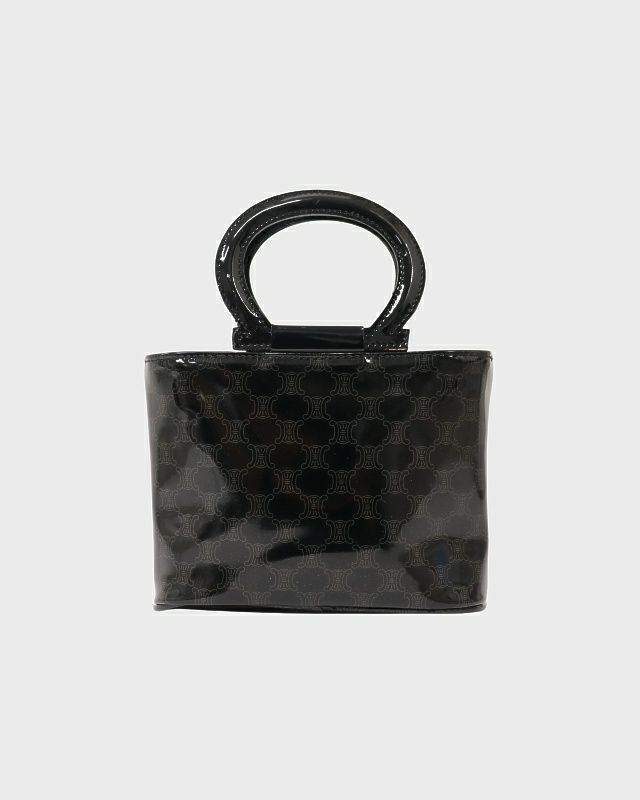 CELINE マカダム柄ハンドバッグ　ブラック CELINE マカダム柄ハンドバッグ | Hedy
