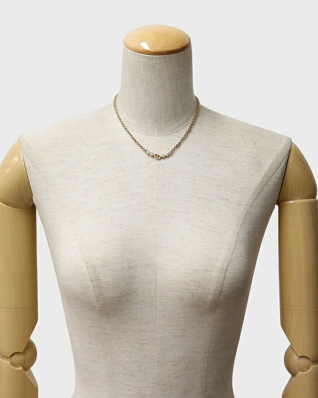 DIOR CDラインストーンチェーンネックレス | Hedy