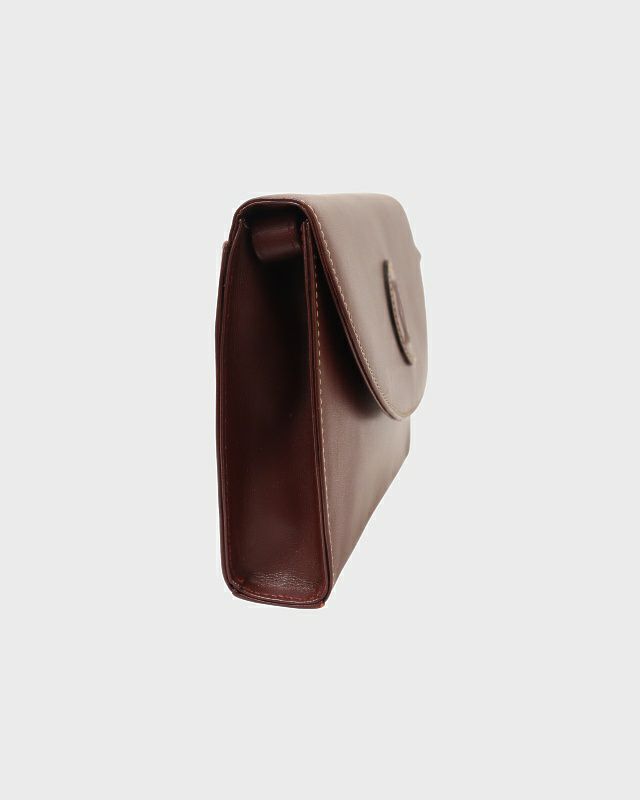 Cartierブラウンレザーショルダーバッグ 中古・古着通販】Cartier (カルティエ) レザーショルダーバッグ