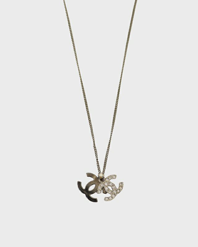 CHANEL ダブルCOCOラインストーンネックレス | Hedy