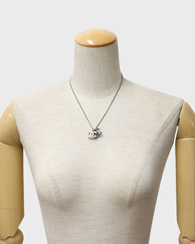 CHANEL ダブルCOCOラインストーンネックレス | Hedy