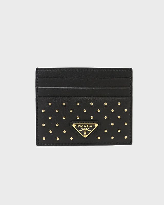 PRADA 三角ロゴスタッズレザーカードケース | Hedy