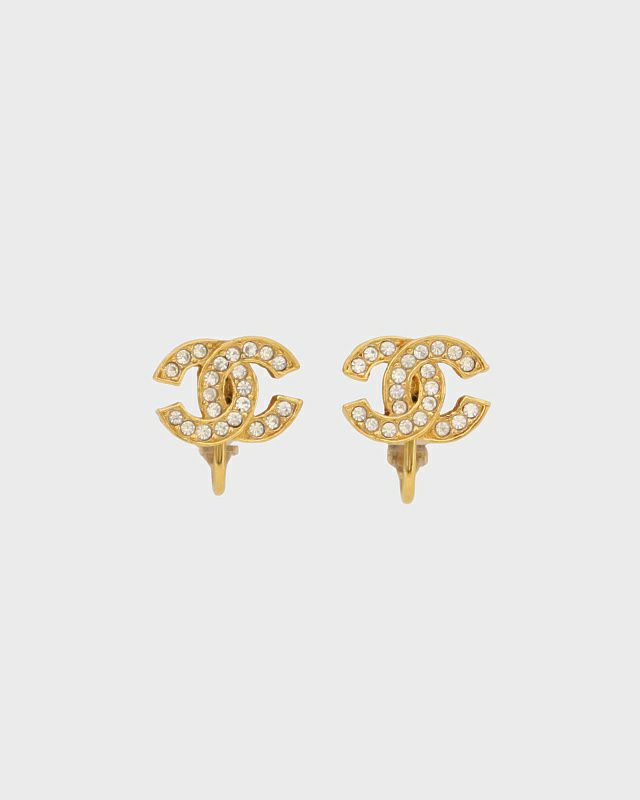 CHANEL ミニCOCOラインストーンピアス | Hedy