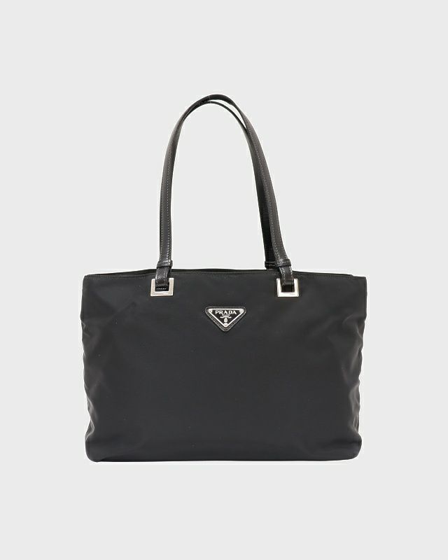 ✨美品✨☘️PRADA☘️✨トートバッグ✨三角ロゴ✨ナイロンレザー✨ゴールド金具✨ PRADA 三角ロゴ金具ナイロンレザートートバッグ | Hedy