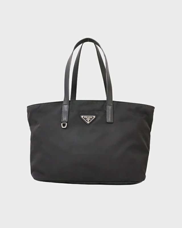 PRADA 三角ロゴ金具ナイロンレザートートバッグ | Hedy