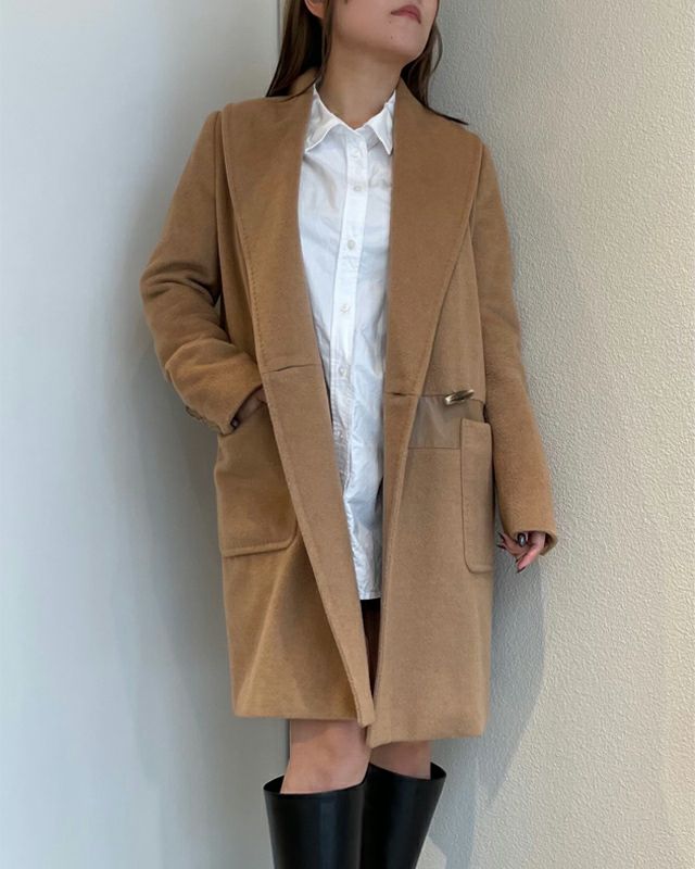 MaxMara ウール ピーコート　ロンハーマンで購入　38 ネイビー 最高 MaxMara ネイビー 38 ロンハーマンで購入 ピーコート