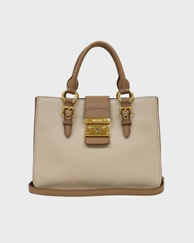 miu miu ロゴ金具バイカラーレザー2Wayバッグ miu miu ロゴ金具バイカラーレザー2Wayバッグ | Hedy