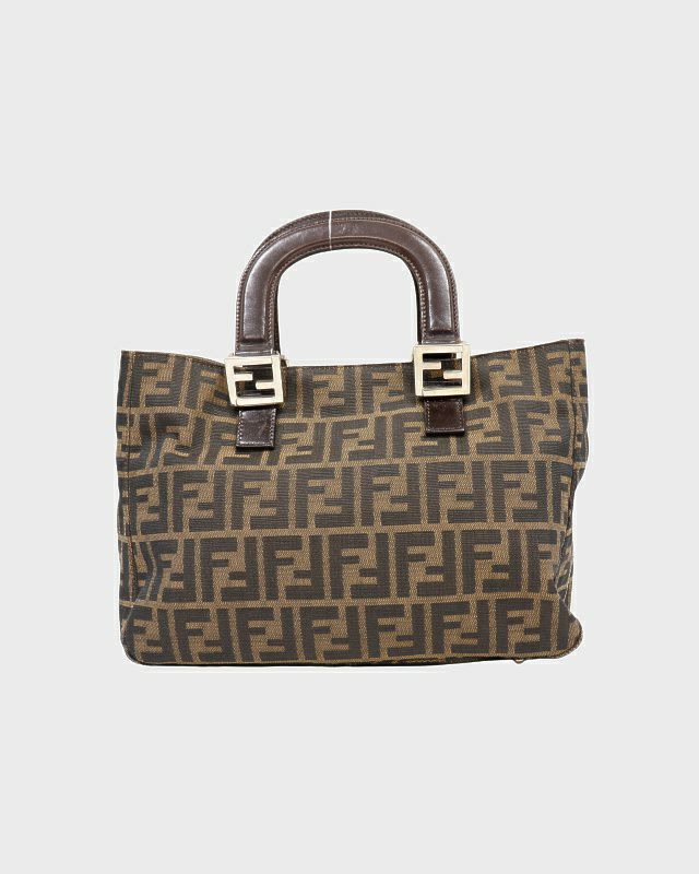 レア フェンディ FENDI ズッカ柄 ショルダーバッグ キャンバス×レザー  