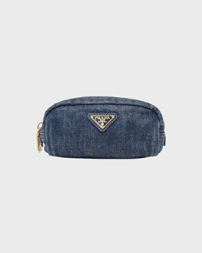 【コンビニ受取対応商品】 PRADA 三角ロゴデニムポーチ Hedy | 小物