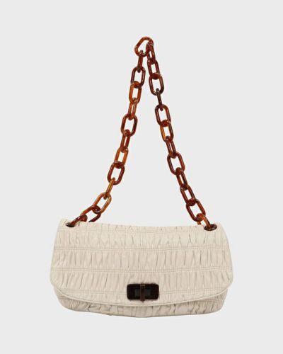 PRADA 三角ロゴ金具デニムレザーワンショルダーバッグ | Hedy