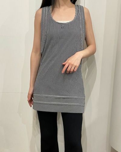 CHANELチェック柄タンクトップ！チュニック！美品 M